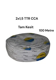 Resim Yeşim Kablo 2x1.5 Ttr Cca Çok Telli Tam Kesit Beyaz Renk Kablo 100 Metre 