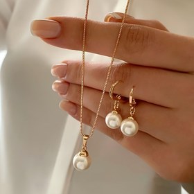 Resim 3'lü Set Kadın Takı Seti - Şık ve Zarif İmitasyon İnci Kolye & Küpe, Lüks Tasarım, Güzellik ve Zarafet, Sevgililer Günü Hediyesi, Parti ve Alışveriş İçin Harika Aksesuarlar 