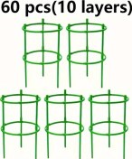 Resim Gateesat 60 Parça 10 Kat Plastik Bitki Destek Halkası - Çiçekler İçin Bahçe Çubukları 