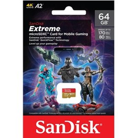 Resim Sandisk 64gb Microsdxc Extreme 170mb/s Hafıza Kartı 