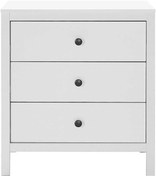 Resim Rustik 3 Çekmeceli Şifonyer - Mat Beyaz 73x81x47 Cm Gxyxd 