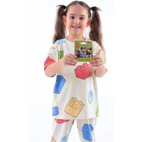 Resim Zuzunga Renk Blokları Desenli Çocuk Pijama Takımı Minifigür Renklı 