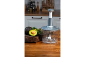 Resim Feyza Design Pratik 3 Bıçaklı Manuel Doğrayıcı ve El Rondosu Seti 