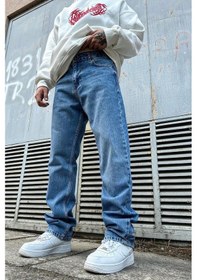 Resim Mavi Baggy Pantolon A108 K-10 Mavi Erkek Mavi 