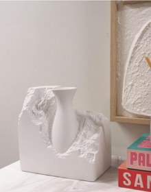 Resim The Mia Seramik Vazo Licia 20x12x20 Cm Beyaz Lca0005 Beyaz 