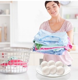 Resim Aitong Yün Kurutma Topları - 6 Adet 7cm - Çamaşır Kurutma, Yumuşatma Ve Nem Alma - Beyaz Beyaz 