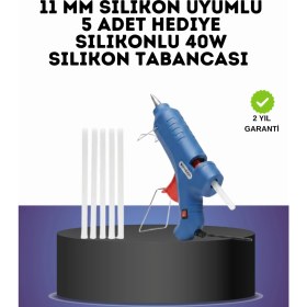 Resim 40W Sıcak Silikon Tabancası 5 Silikon Hediyeli Dayanıklı Tasarım 