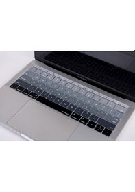 Resim Apple Uyumlu MacBook Pro Klavye Koruyucu Ombre Us-abd İngilizce 12inç A1534 - 13inç A1708 İle Siyah Gri 