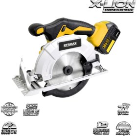 Resim RTRMAX RTX2038 165MM 18V 4Ah Li-Ion Çift Akülü Kömürsüz Daire Testere Sunta Kesme 