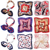 Resim Kadınlar İçin Hafif Kare Şal - 50x50cm Nefes Alabilen, Şık Çiçek Desenli ve Puantiyeli - Günlük Kullanım, Plaj, Ofis için Çok Yönlü Moda Aksesuarı - Makinede Yıkanabilir, Saç Şalı, Zarif Tasarım, İnce İşçilik 