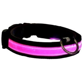 Resim Petzz Işıklı Ayarlanabilir Flaşörlü Kedi ve Köpek Boyun Tasması Pembe 35-43 Cm / 2.5 Cm 
