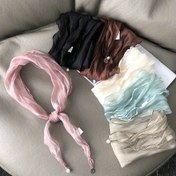 Resim Kadınlar için 1 adet Boho Tarzı El Yapımı Kolye Eşarp - Çok Yönlü Boyun Koruyucu, Nefes Alabilir ve Dekoratif, Düz Renk, Polyester, Tüy Yok, Esnek Olmayan, Partiler için Mükemmel, Kadınlar için Şal 