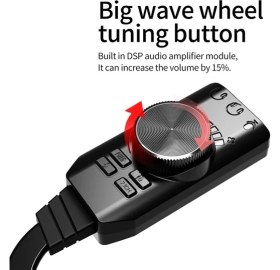 Resim Bastore USB Harici Ses Kartı 7.1 Dönüştürücü Plextone Gs3 Pubg Lol Mikrofon Destekli 