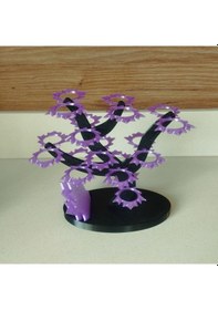 Resim Akçaağaç Dekoratif Kahve Kapsül Standı Ve 2 Adet Bardak Altlığı-çift Taraflı Kullanım-37 Mm Ve 46 Mm Kapsül Uyumlu-mavi Mor 