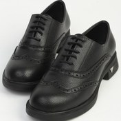 Resim Pierre Cardin Kadın Siyah Kırışık Oxford Ayakkabı PC-55227 