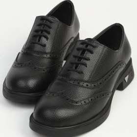 Resim Pierre Cardin Kadın Siyah Kırışık Oxford Ayakkabı PC-55227 