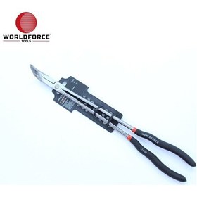Resim Worldforce 11436 16 İnç S2 Çelik Profesyonel Uzun Kargaburnu Kavisli Uç Pense 390 MM 