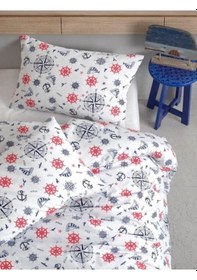 Resim Tek Kişilik Çocuk Nevresim Takımı Denizci Marine 