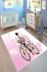 Resim Cotton Şönil Kaymaz Tabanlı Yıkanabilir Antibakteriyel Dijital Baskı Çocuk Halısı, CK-10015A-CTN-160X350 