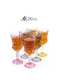 Resim Mest Serin 6 Adet Ayaklı Cam Kahve Yanı Su Bardağı Seti 3 Renk 210 Cc 3 Renk 