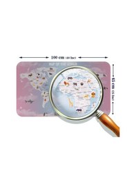 Resim Eğitici Dünya Haritası Dünya Atlası Çocuk Ve Bebek Odası Duvar Sticker -60x105-3801 - Renkli Çok Renkli 