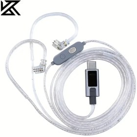 Resim KZ M2 Çift Mikrofon Tip-C Kablosu, C PIN 0.75mm, Oksijen-Özümsüz Bakır Kaplamalı Gümüş, 6+2 Pin PCIe Bağlayıcı, Düz Şekil, Kulaklıklar ve Kulaklıklar İçin - Pil Gerektirmez, Kulaklıklar Kabloları | Şık Görünüm | Dayanıklı Bağlantı, KZ 