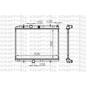 Resim Kraftvoll 08040024 Motor Radyatoru P301-p2008-p207-c2-c3 380 538 16 Brazıng 