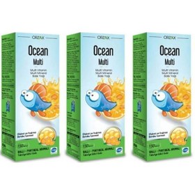 Resim Ballı Portakallı Multi Balık Yağı Şurup 150 ml 3'lü Paket 