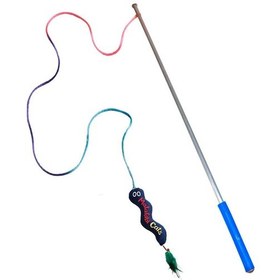 Resim Matatabi Cats Saplı Wormy Sesli Peluş Oyuncaklı Kedi Oltası 45 CM 