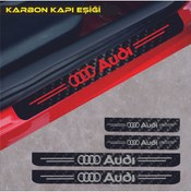 Resim nehay shop Audi 90 İçin şık tasarım karbon sticker seti Aksesuar Oto Kapı Eşiği özel yeni sticker Karbon 4 Adet 