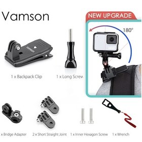 Resim Vp512c-vamson Go Pro 10 9 8 Aksesuarları 360 Derece Döndürme Klipsi Gopro Hero 9 8 7 6 5 4 3+ Yi 4k İçin Sjcam İçin Sj4000 Vp512 İçin 