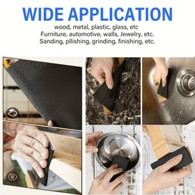 Resim 60-10000 Grit Islak Kuru Zımpara Kağıtları, Ahşap Mobilya, Metal Cilalama, Otomotiv Kaplama, Bıçak Bileme, Kabuk Zımparalama, El İşi ve Reçine Oyuncaklar için Zirkonyum Alümina Silisyum Karbür Kağıdı, 13.97X11.43 cm - Dayanıklı ve Çok İşlevli 