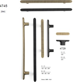 Resim System 4745 Modern Tırtıklı Kulp Antik Renk 128 mm (Iki Delik Arası Mesafe) 