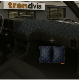 Resim Tofaş Şahin Doğan Kartal Alçak Ön Göğüs Siyah-mavi Torpido Kılıfı / Siyah-mavi Boyun Yastığı 