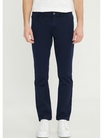 Resim AC&Co / Altınyıldız Classics Erkek Lacı Pamuklu Slim Fit Dar Kesim 5 Cepli Armürlü Esnek Casual Pantolon Lacı 