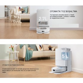 Resim Roborock Mop Yıkama-Kurutma Gelişmiş Uygulama ve Ses Kontrolü Q Revo Çöp İstasyonlu Akıllı Robot Süpürge 