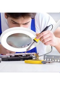 Resim Luma Geniş Mercekli Ayaklı Büyüteç Ayarlanabilir Led Işığı 