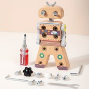 Resim Çocuklar için Tornavida ve Vidalama Robotu Eğitici Oyun Tahtası, El-Göz Koordinasyonu Geliştirme Montaj Seti - Okula Dönüş, Cadılar Bayramı ve Noel İçin Mükemmel Hediye 