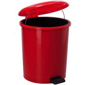 Resim Safell Pedallı Çöp Kovası 40 Litre Kırmızı -İçinde İç Kovası Var 