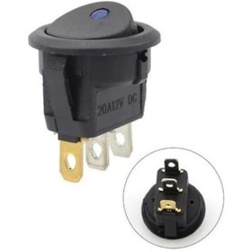 Resim Yuvarlak Nokta Işıklı Anahtar Mavi 12v 3p - 20 Adet 
