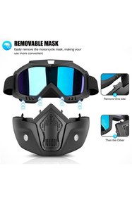 Resim CeymSTecH Rüzgar geçirmez HD Motosiklet ve kar kayak Spor Gözlük Motokros Yaz UV Koruma gümüş renk 