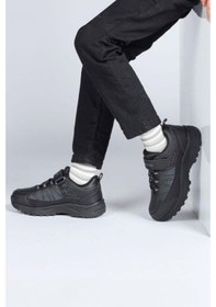 Resim Jump 29195 Cırtlı Cilt Malzeme Termo Kaymaz Taban Çocuk Outdoor Ayakkabı Siyah Siyah 