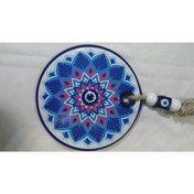 Resim mersealtd Desenli Cam Nazaar Boncuğu Kapı Duvar Askısı 