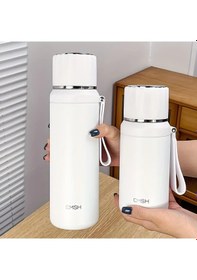 Resim Maxaccess Beyaz 16.91 Oz Paslanmaz Çelik Termos Seyahat Spor Matara Sap Kapak 