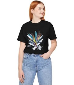 Resim Hazego Unisex Bisiklet Yaka Baskılı T-shirt - Siyah Siyah 