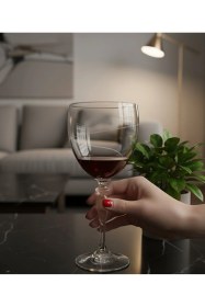 Resim Soğuk Kesme Dekorlu Daiso Su Bardağı Seti 6 Lı 365 Cc Kristal Görünümlü Cam Bardak Şeffaf 