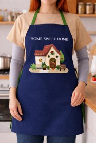Resim Ays Home Ev Desen Lacivert Mutfak Önlüğü Lacivert 
