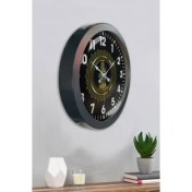 Resim Bahat Ayetli Salon Ofis Duvar Saati Gri Metal Çerçeve 36 cm 