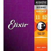 Resim Elixir 11027 Nanoweb 80/20 Bronze Akustik Gitar Teli (11-52) 