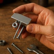 Resim 5'li Set: N35 Sınıfı 40x20x5 Mm Köşeli Neodyum Mıknatıs (nikel Kaplama) 